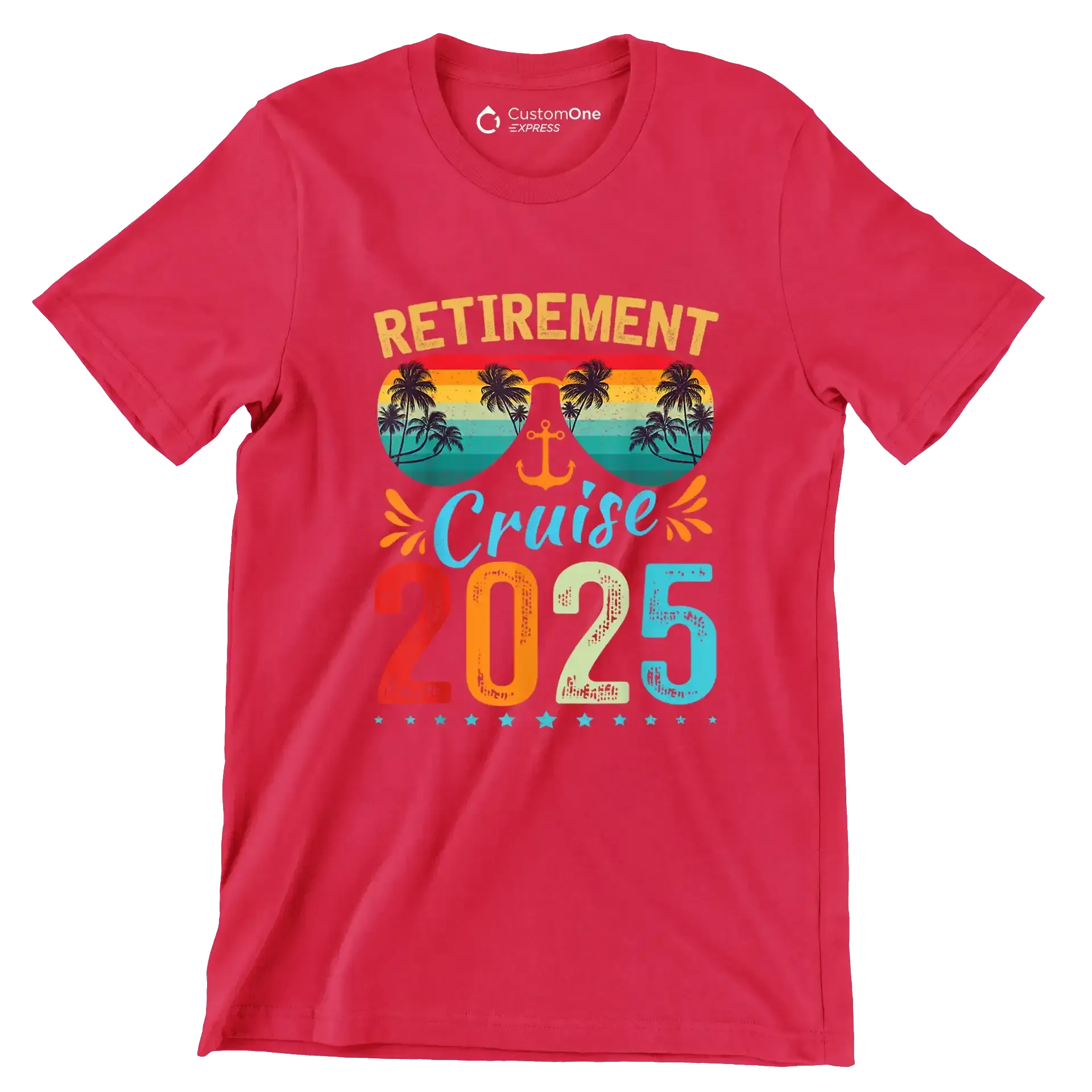 Retirement cruise 2025 - Retirement Themed T-Shirt-Red-S-Custom One Express