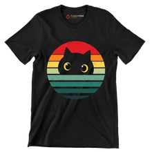 Retro Cat Vintage Cat - Cat Themed T-Shirt-Black-S-Custom One Express
