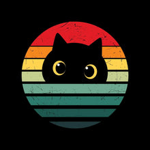 Retro Cat Vintage Cat - Cat Themed T-Shirt-Black-S-Custom One Express