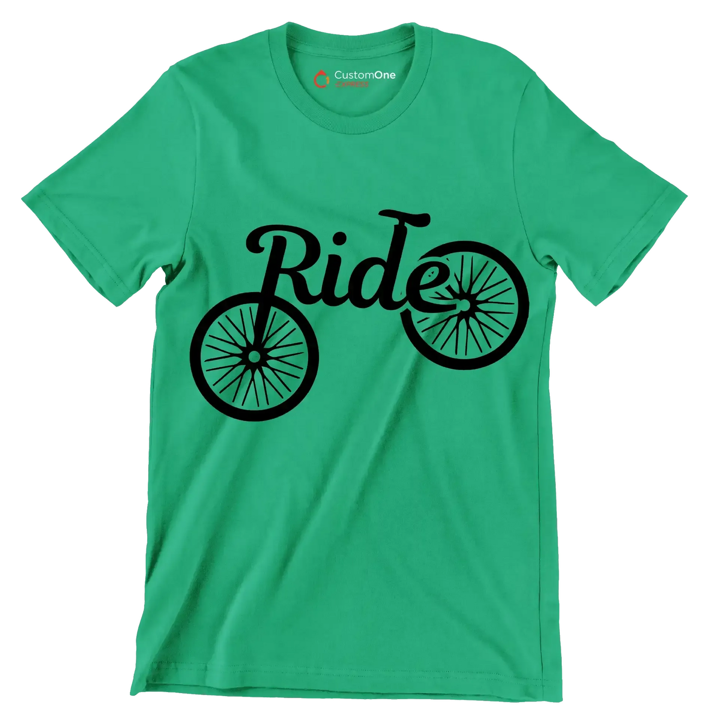 Ride - Bicycle Themed T-Shirt-Green-S-Custom One Express