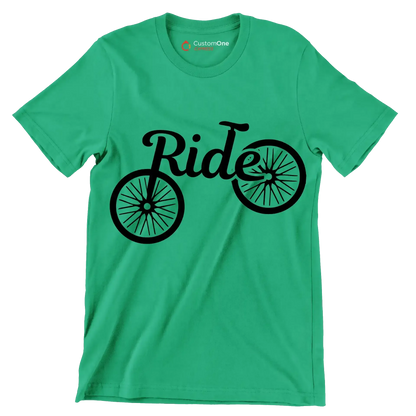 Ride - Bicycle Themed T-Shirt-Green-S-Custom One Express