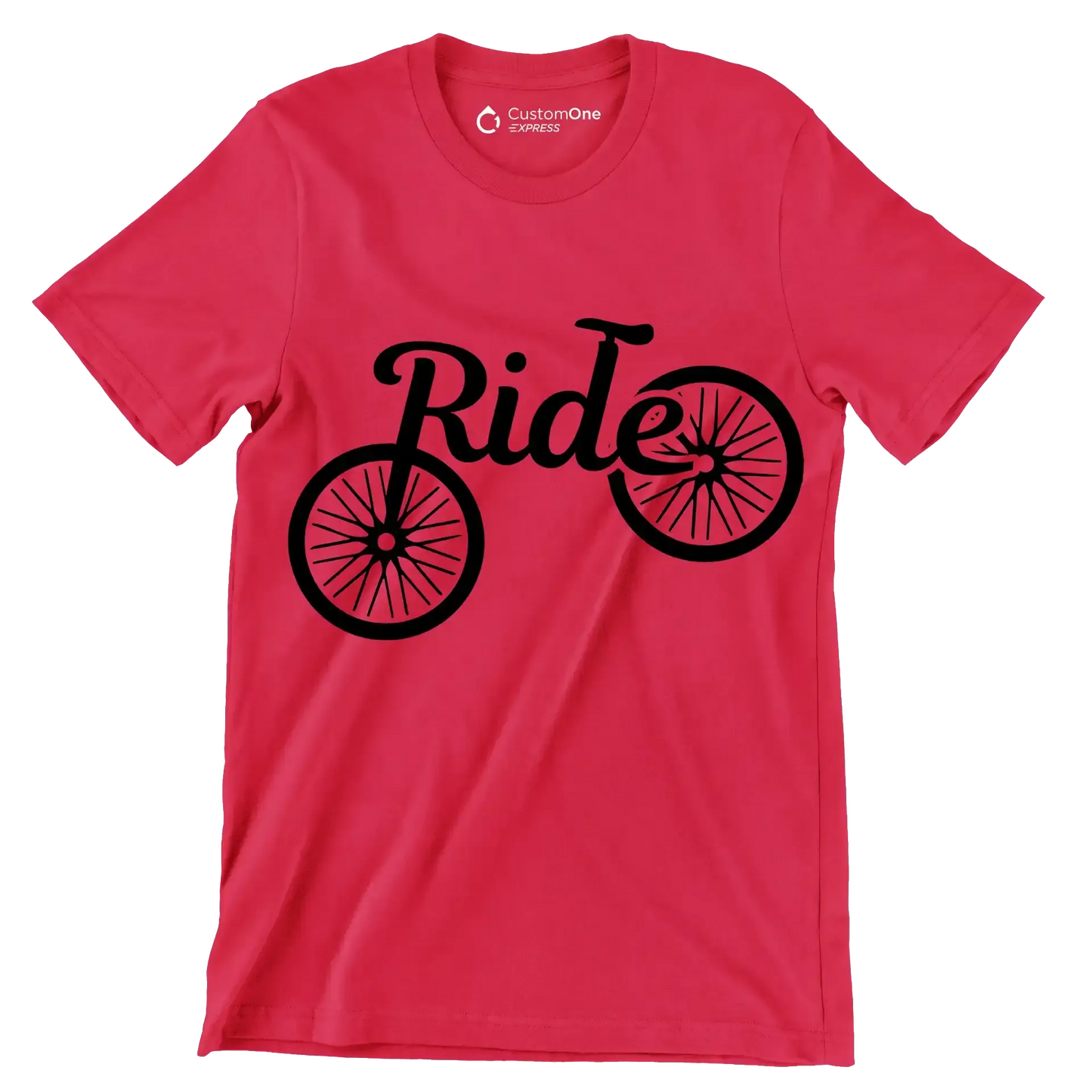Ride - Bicycle Themed T-Shirt-Red-S-Custom One Express