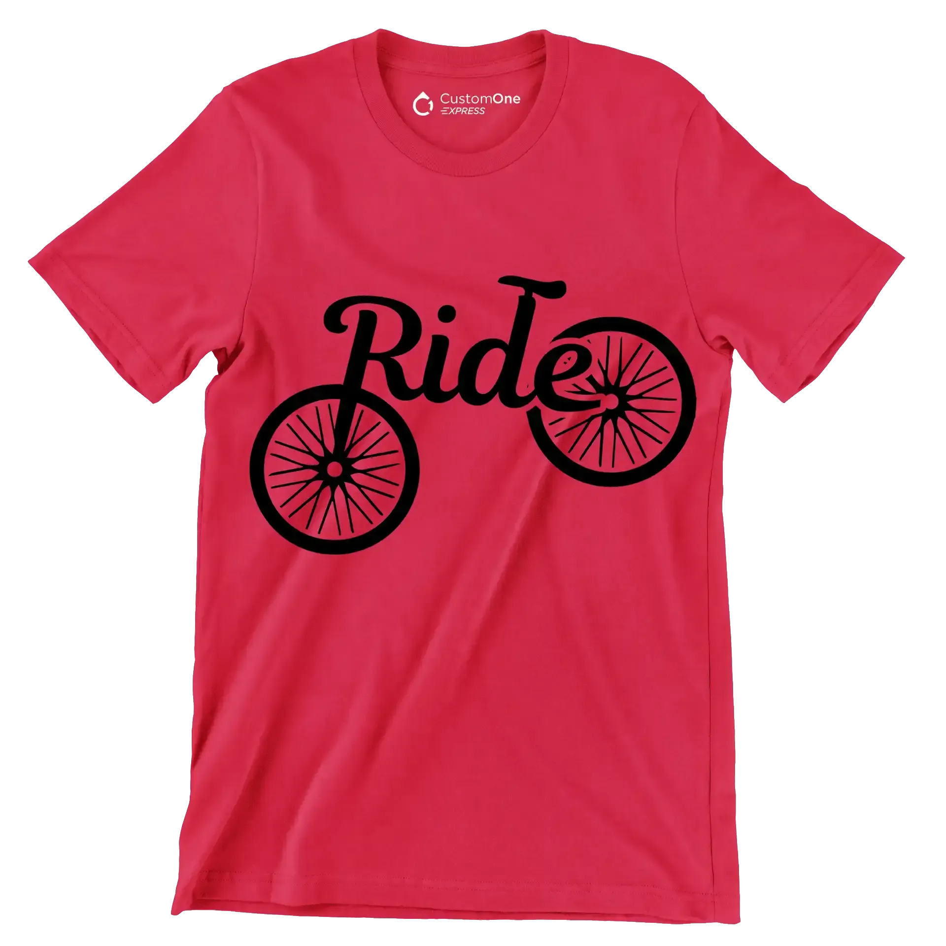 Ride - Bicycle Themed T-Shirt-Red-S-Custom One Express