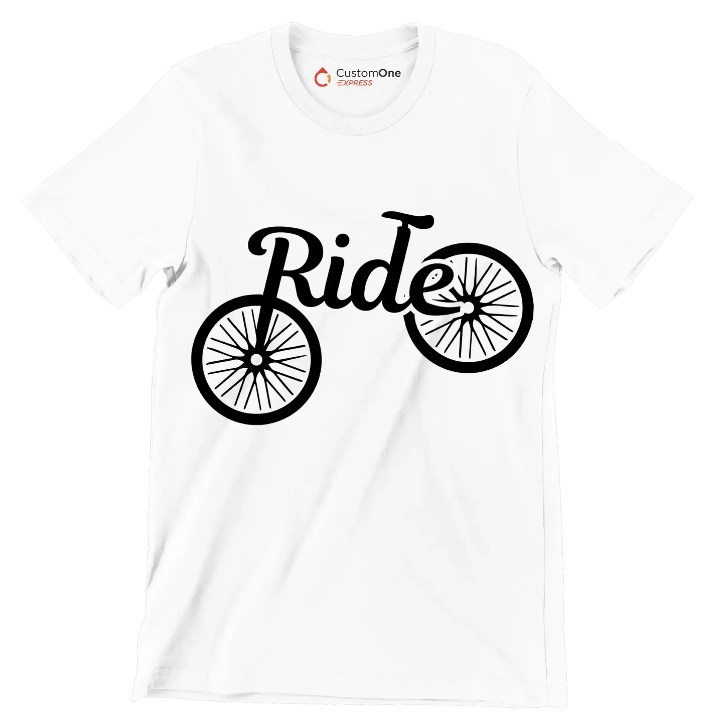 Ride - Bicycle Themed T-Shirt-White-S-Custom One Express