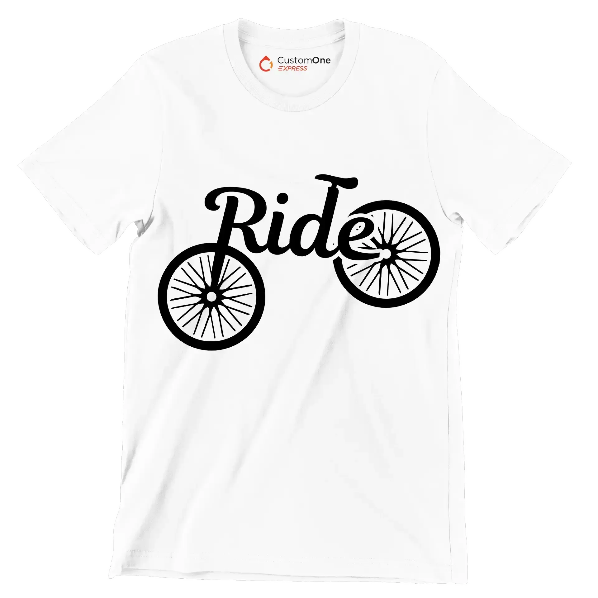 Ride - Bicycle Themed T-Shirt-White-S-Custom One Express