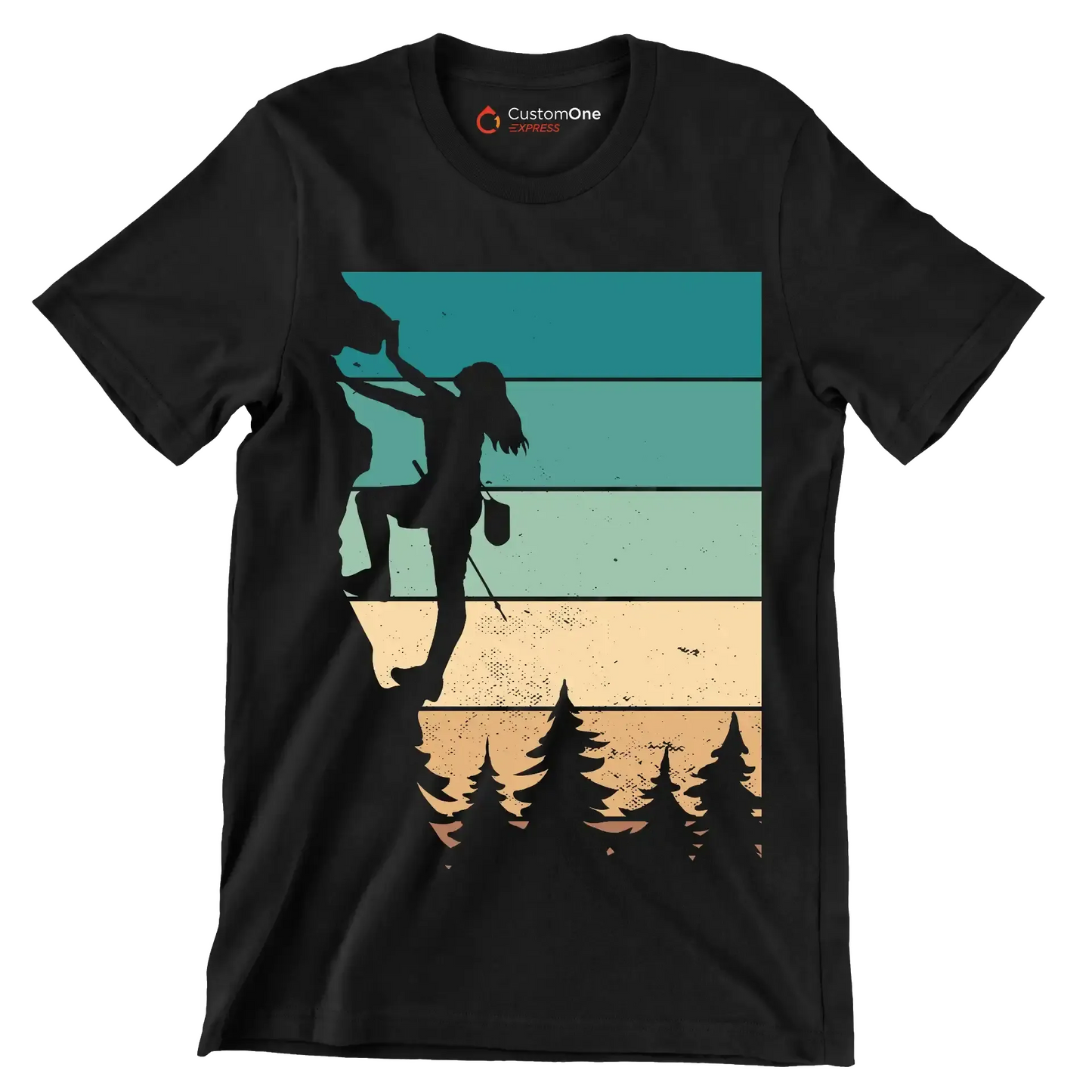 Rock Climbing Adventure T-Shirt – Reach New Heights - Hiking Themed T-Shirt-Black-S-Custom One Express