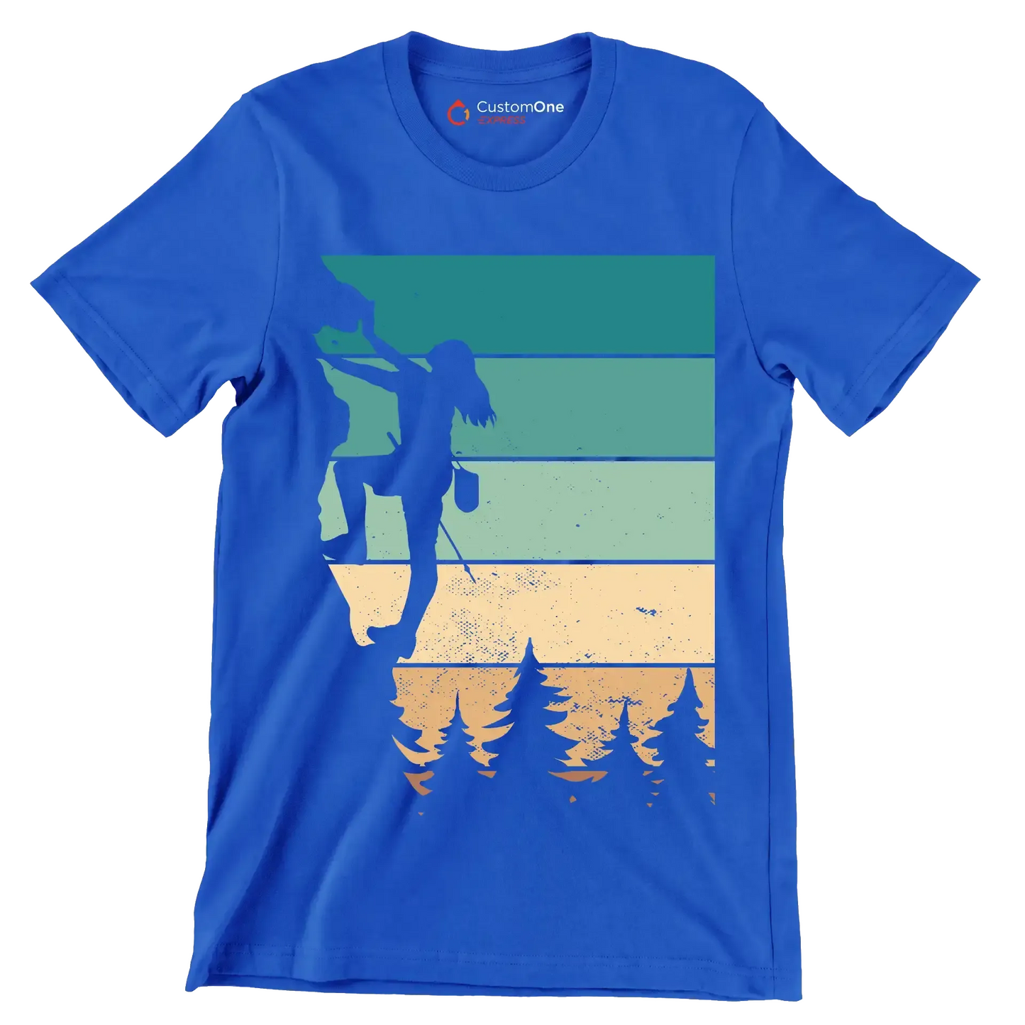 Rock Climbing Adventure T-Shirt – Reach New Heights - Hiking Themed T-Shirt-Blue-S-Custom One Express