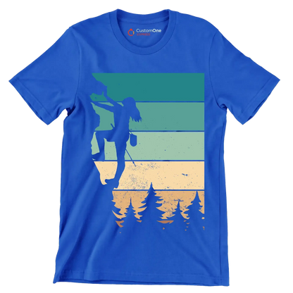 Rock Climbing Adventure T-Shirt – Reach New Heights - Hiking Themed T-Shirt-Blue-S-Custom One Express