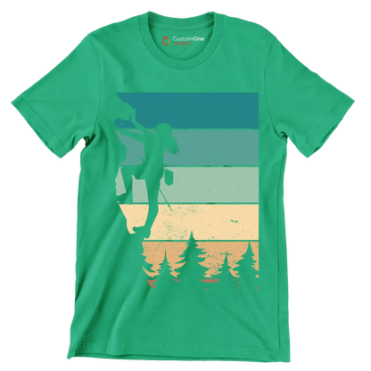 Rock Climbing Adventure T-Shirt – Reach New Heights - Hiking Themed T-Shirt-Green-S-Custom One Express