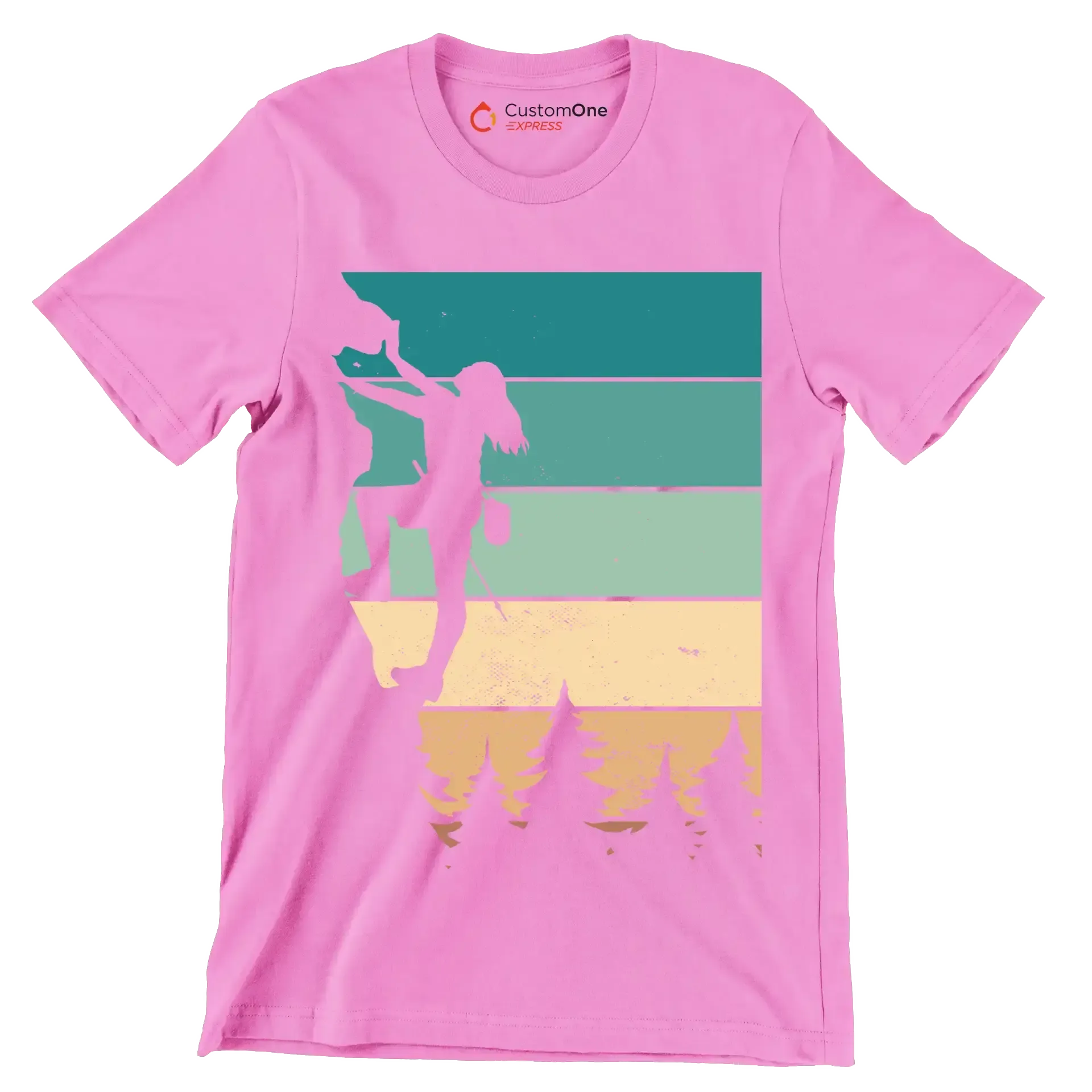 Rock Climbing Adventure T-Shirt – Reach New Heights - Hiking Themed T-Shirt-Pink-S-Custom One Express