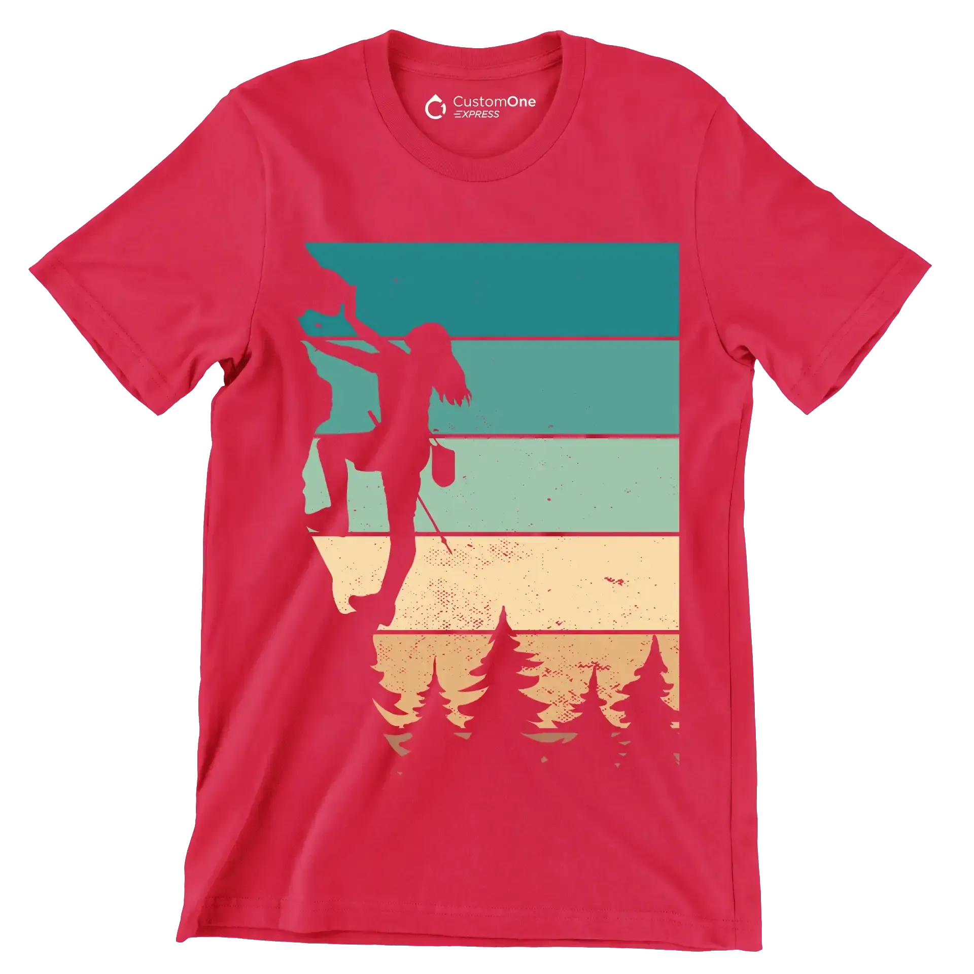 Rock Climbing Adventure T-Shirt – Reach New Heights - Hiking Themed T-Shirt-Red-S-Custom One Express