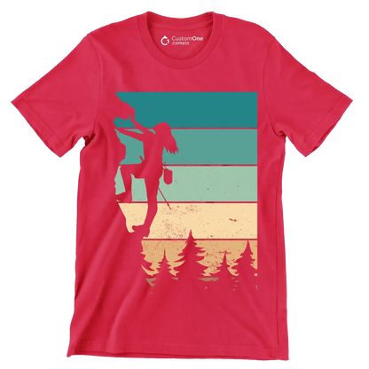 Rock Climbing Adventure T-Shirt – Reach New Heights - Hiking Themed T-Shirt-Red-S-Custom One Express