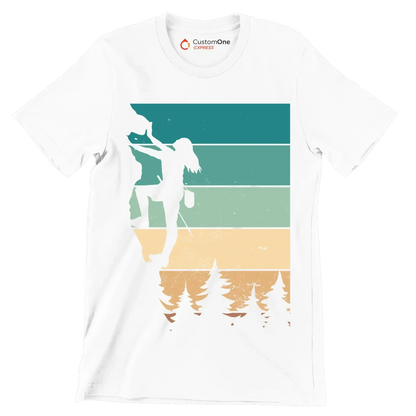 Rock Climbing Adventure T-Shirt – Reach New Heights - Hiking Themed T-Shirt-White-S-Custom One Express
