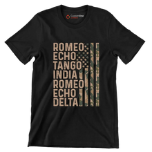 Romeo echo tango india romeo echo delta - Retirement Themed T-Shirt-Black-S-Custom One Express