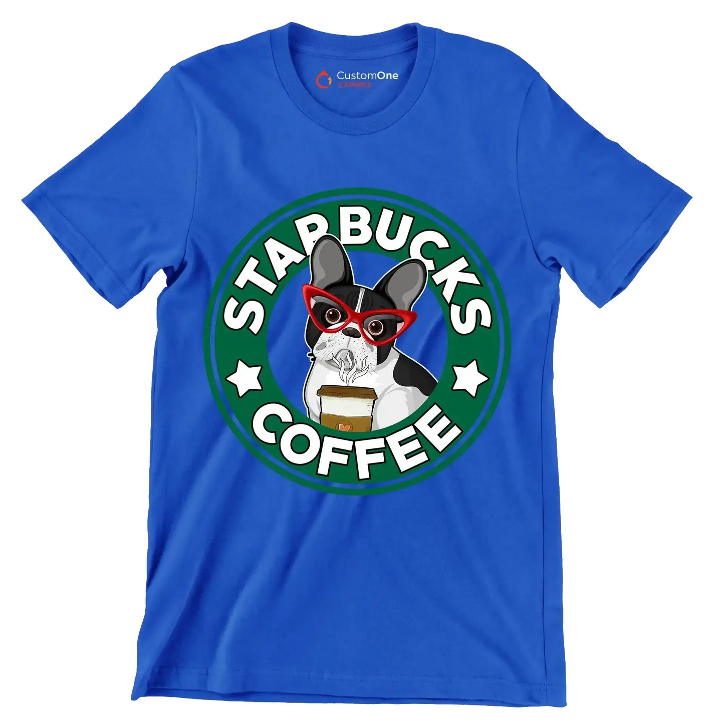 STARBUCKS COFFEE - Coffee Themed T-Shirt-Blue-S-Custom One Express