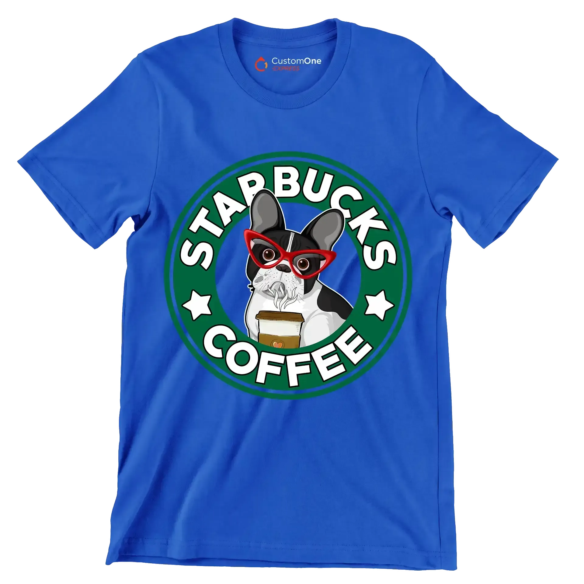 STARBUCKS COFFEE - Coffee Themed T-Shirt-Blue-S-Custom One Express