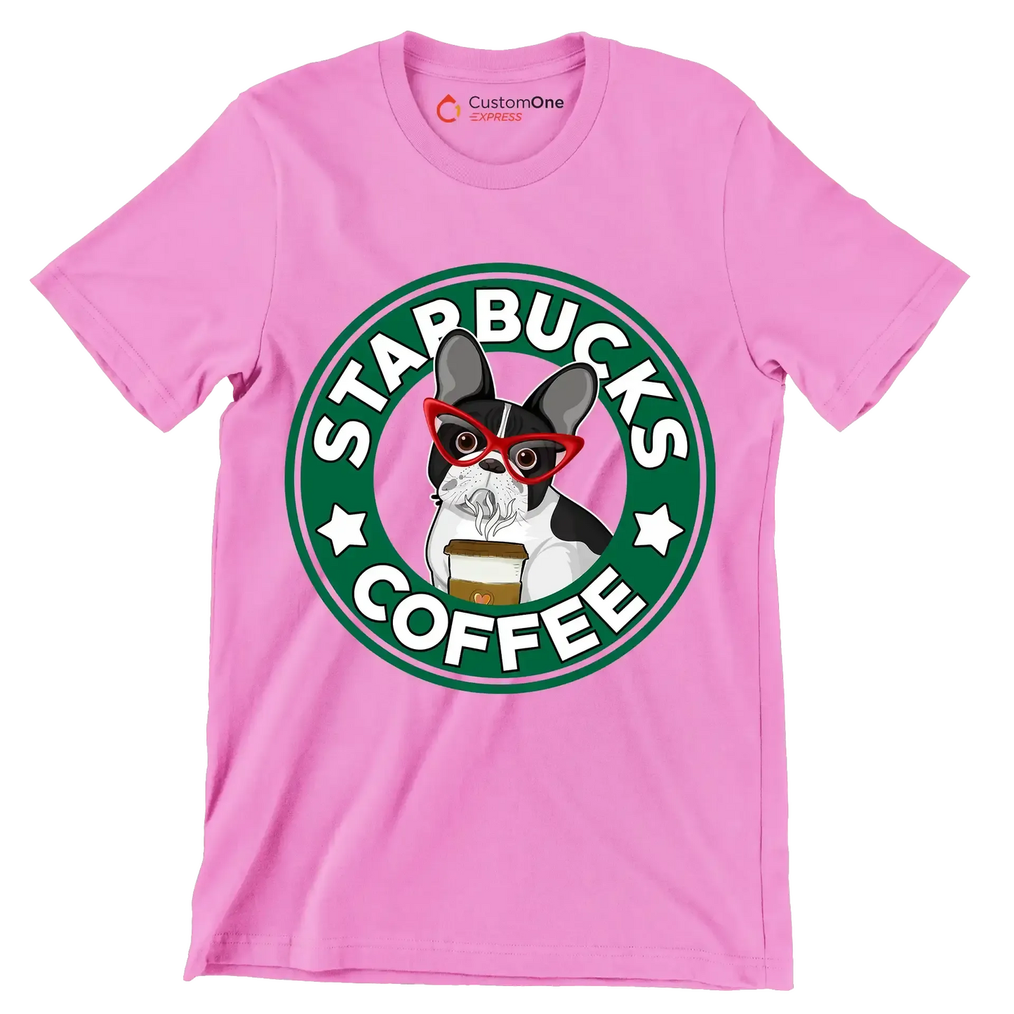 STARBUCKS COFFEE - Coffee Themed T-Shirt-Pink-S-Custom One Express