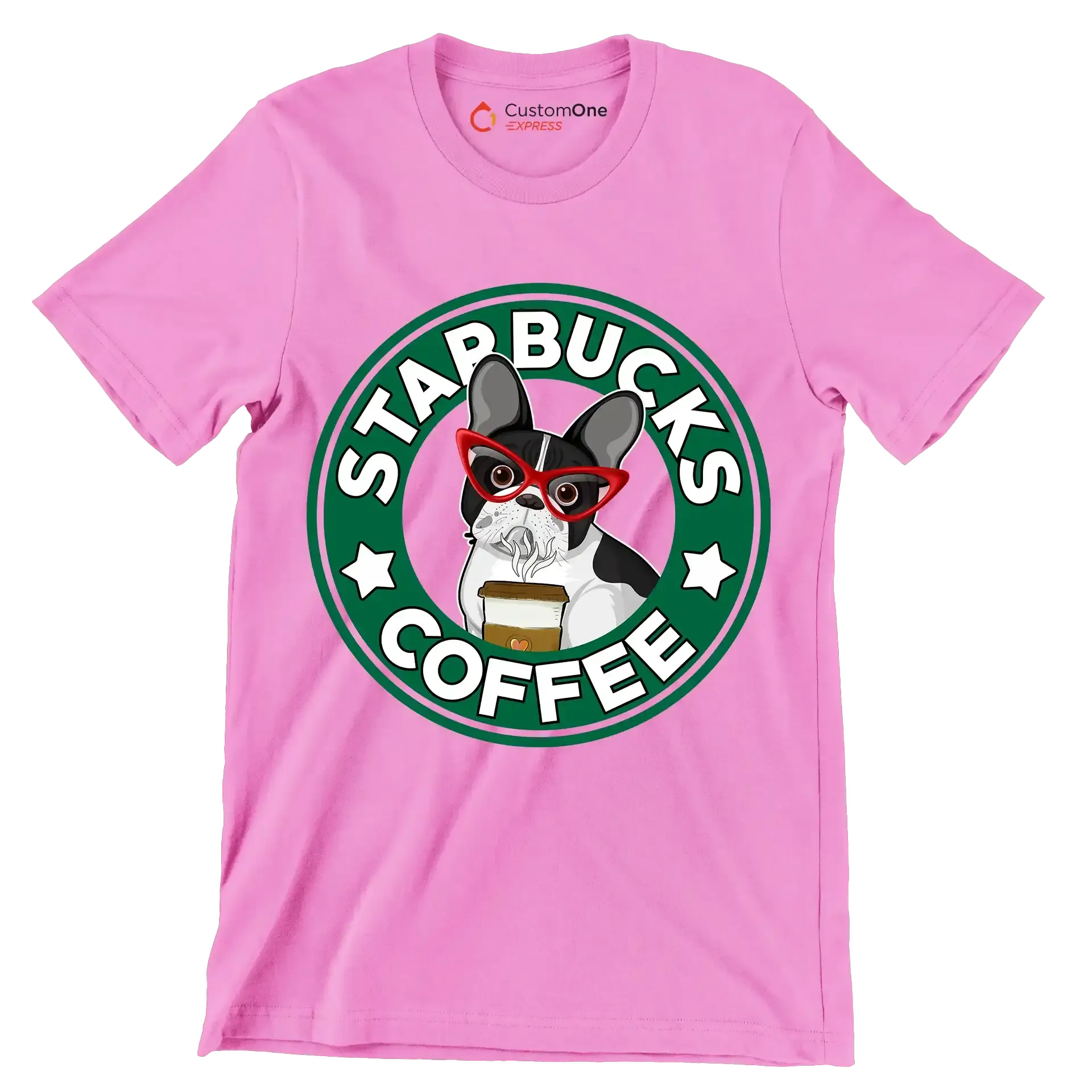 STARBUCKS COFFEE - Coffee Themed T-Shirt-Pink-S-Custom One Express