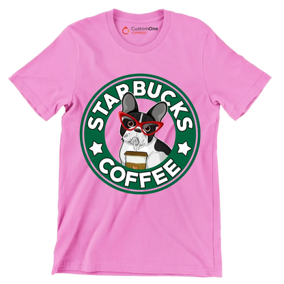 STARBUCKS COFFEE - Coffee Themed T-Shirt-Pink-S-Custom One Express