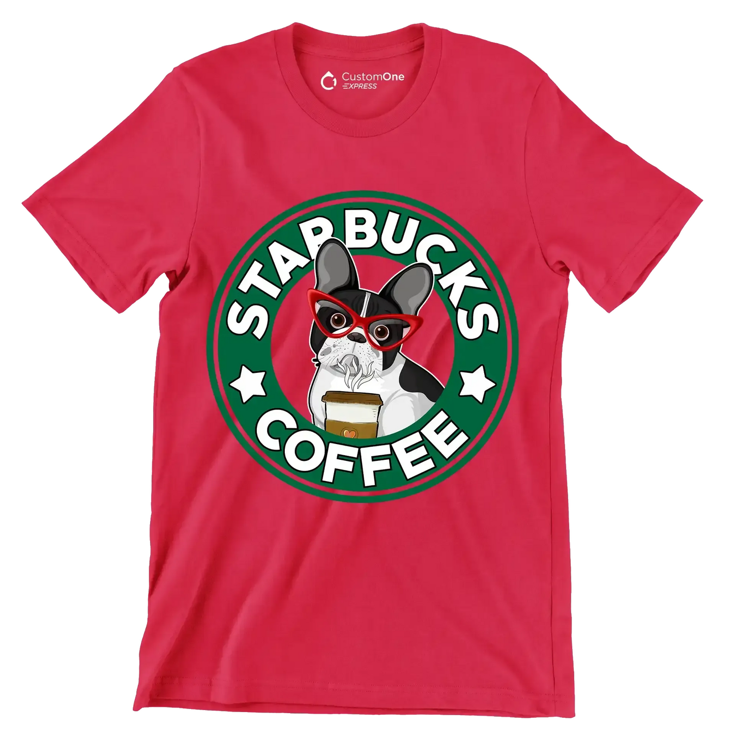 STARBUCKS COFFEE - Coffee Themed T-Shirt-Red-S-Custom One Express