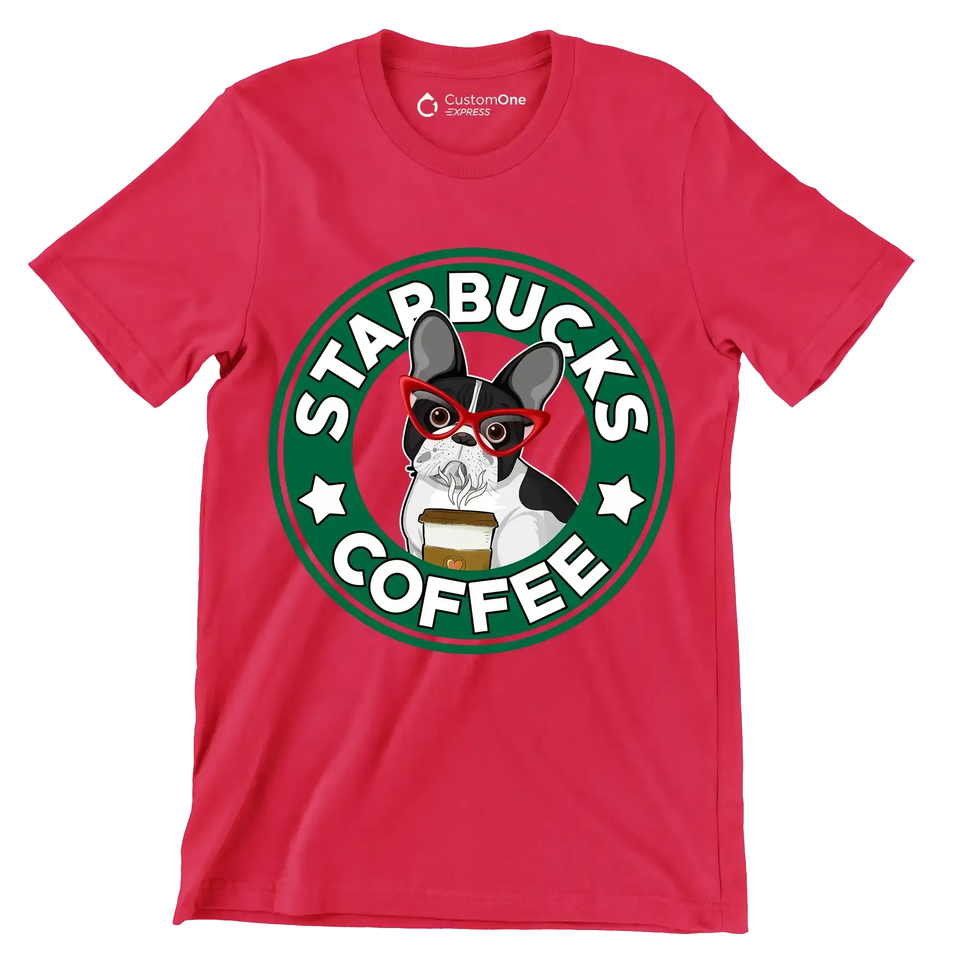 STARBUCKS COFFEE - Coffee Themed T-Shirt-Red-S-Custom One Express