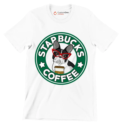 STARBUCKS COFFEE - Coffee Themed T-Shirt-White-S-Custom One Express