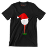 Santa Golf Ball on Tee - Golf Themed T-Shirt-Black-S-Custom One Express