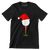 Santa Golf Ball on Tee - Golf Themed T-Shirt-Black-S-Custom One Express