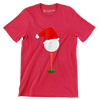 Santa Golf Ball on Tee - Golf Themed T-Shirt-Red-S-Custom One Express