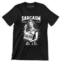 Sarcasm new serving size now in stock 100% organic - Retro Themed T-Shirt-Black-S-Custom One Express