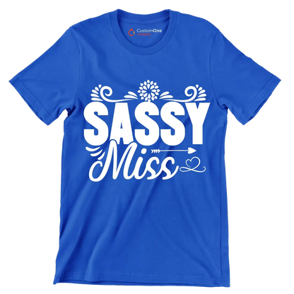 Sassy miss - Sarcasm Themed T-Shirt-Blue-S-Custom One Express