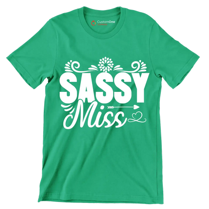 Sassy miss - Sarcasm Themed T-Shirt-Green-S-Custom One Express