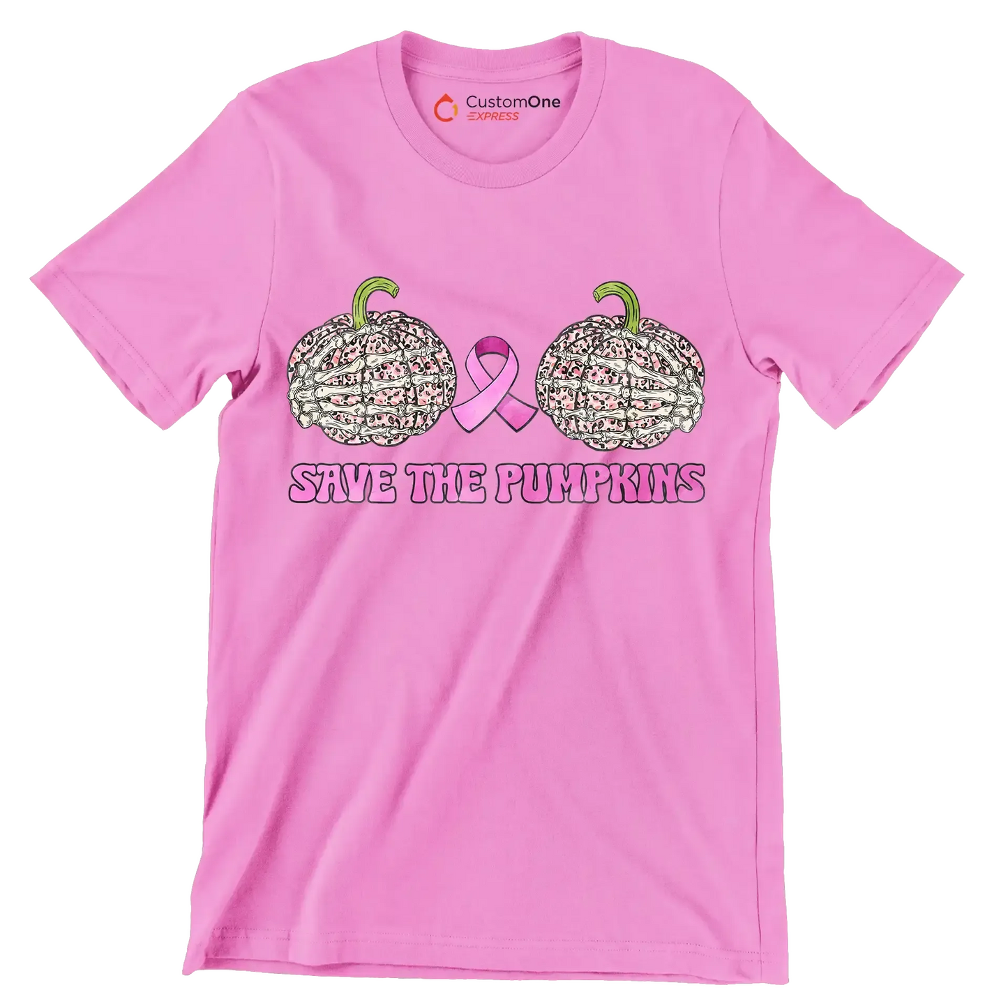 Save The Pimpkins - Breast Cancer Awareness T-Shirt-Pink-S-Custom One Express