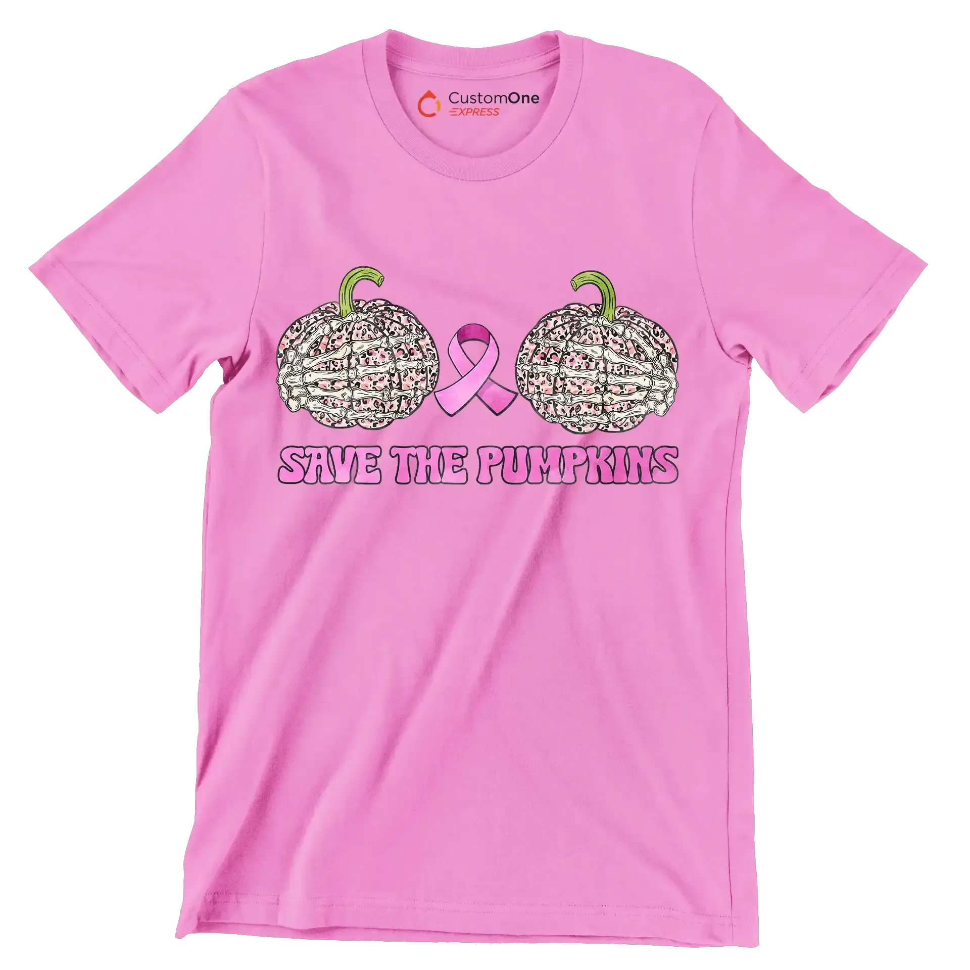 Save The Pimpkins - Breast Cancer Awareness T-Shirt-Pink-S-Custom One Express