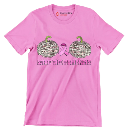 Save The Pimpkins - Breast Cancer Awareness T-Shirt-Pink-S-Custom One Express
