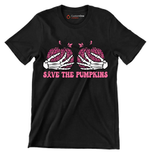 Save The Pumpkins - Breast Cancer Awareness T-Shirt-Black-S-Custom One Express