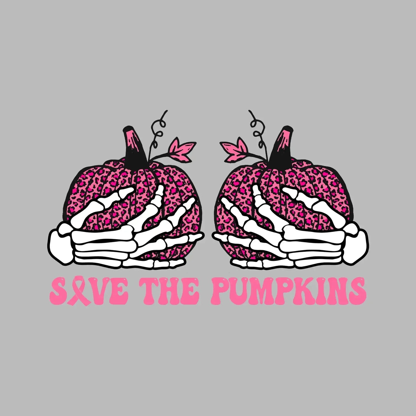 Save The Pumpkins - Breast Cancer Awareness T-Shirt-Black-S-Custom One Express
