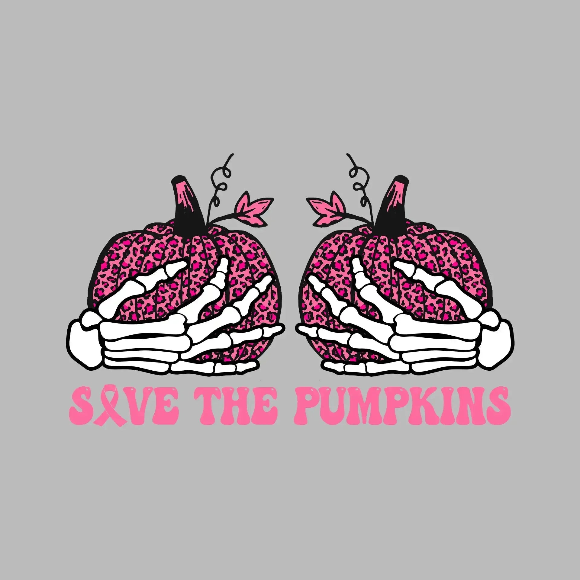 Save The Pumpkins - Breast Cancer Awareness T-Shirt-Black-S-Custom One Express