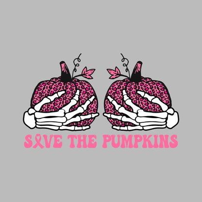 Save The Pumpkins - Breast Cancer Awareness T-Shirt-Black-S-Custom One Express
