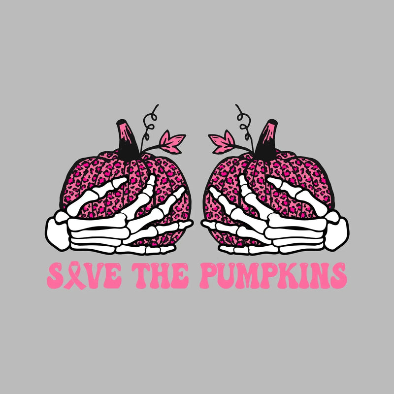 Save The Pumpkins - Breast Cancer Awareness T-Shirt-Black-S-Custom One Express