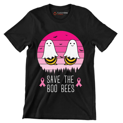 Save the BOO BEES - Breast Cancer Awareness T-Shirt-Black-S-Custom One Express