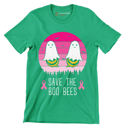 Save the BOO BEES - Breast Cancer Awareness T-Shirt-Green-S-Custom One Express