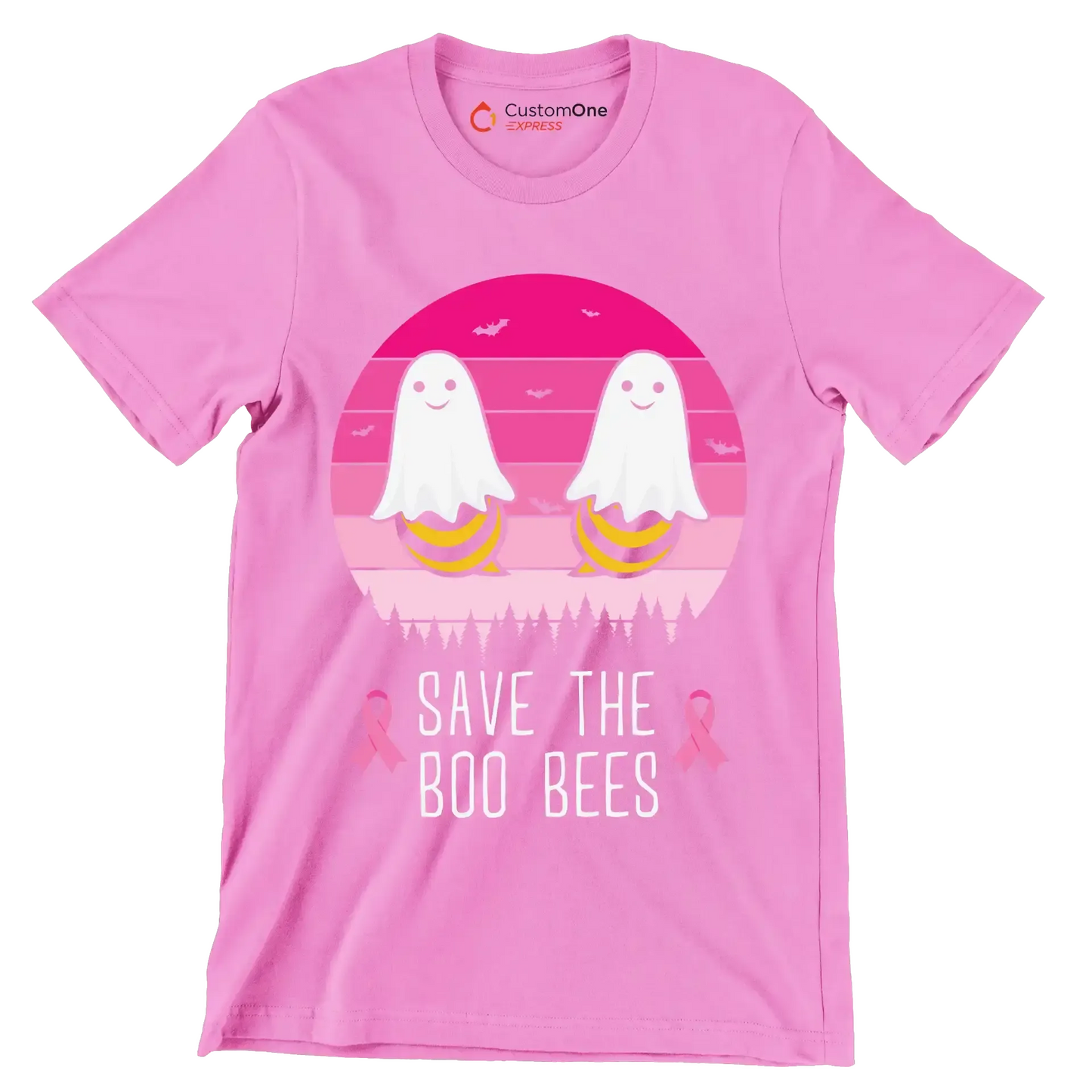 Save the BOO BEES - Breast Cancer Awareness T-Shirt-Pink-S-Custom One Express