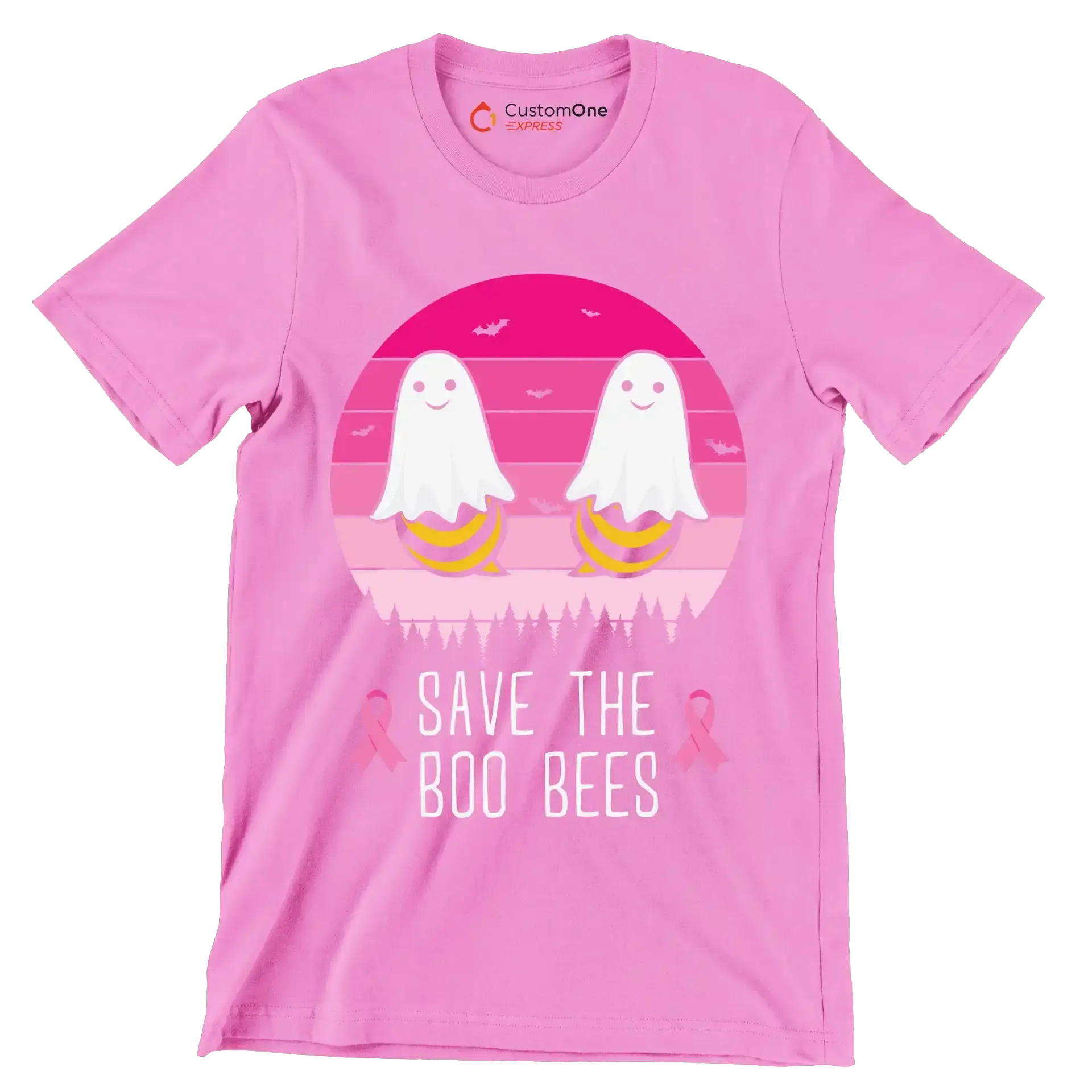 Save the BOO BEES - Breast Cancer Awareness T-Shirt-Pink-S-Custom One Express