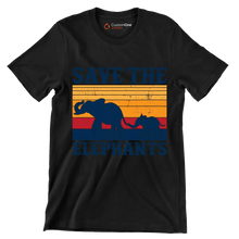 Save the Elephants - Vegan Themed T-Shirt-Black-S-Custom One Express