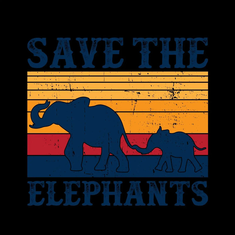 Save the Elephants - Vegan Themed T-Shirt-Black-S-Custom One Express