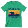 Save the Elephants - Vegan Themed T-Shirt-Green-S-Custom One Express