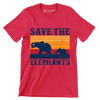 Save the Elephants - Vegan Themed T-Shirt-Red-S-Custom One Express