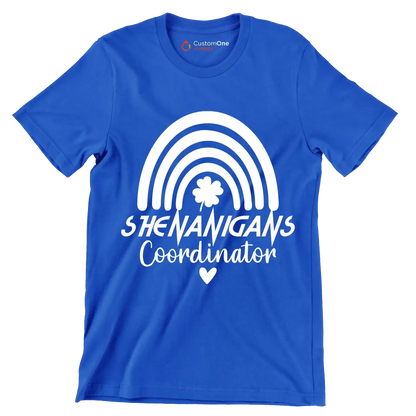Shenanigans Coordinator - St. Patrick's Day T-Shirt-Blue-S-Custom One Express