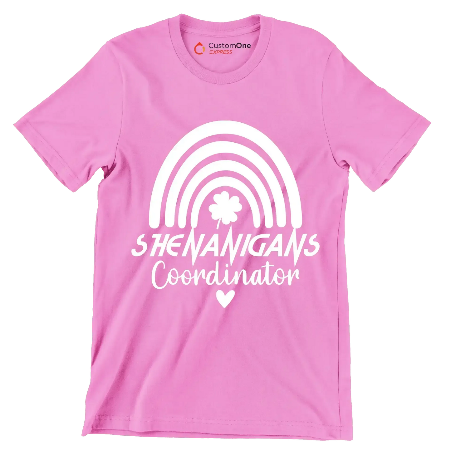 Shenanigans Coordinator - St. Patrick's Day T-Shirt-Pink-S-Custom One Express